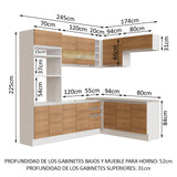 Combo completo de Cocina Esquinera 419cm Glamy Madesa 01 - Blanco