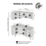Combo de Cocina Esquinero 265 cm Con Patas Nice Crema 01