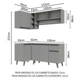 Combo Completo de Cocina Esquinera 265 cm Gris Nice Madesa 02