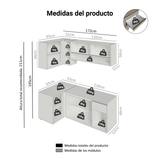 Combo de Cocina Esquinero 265 cm Sin Patas Nice Crema 04
