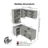 Combo completo de Cocina Esquinera 265 cm Gris Nice Madesa 05