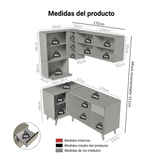 Combo completo de Cocina Esquinera 265 cm Crema Nice Madesa 05