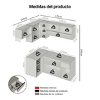 Combo completo de Cocina Esquinera 325 cm Crema Nice Madesa 01