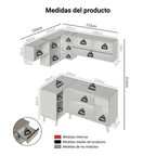 Combo completo de Cocina Esquinera 325 cm Crema Nice Madesa 04