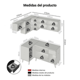 Combo Completo de Cocina Esquinera 325 cm Negro Nice Madesa 06