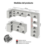 Combo completo de Cocina Esquinera Flotante 385cm Gris Nice Madesa 02