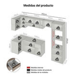 Combo completo de Cocina Esquinera 385 cm, Crema Nice Madesa 02