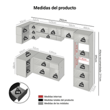 Combo Completo de Cocina Esquinera Flotante 385 cm Negro Nice Madesa 02
