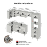 Combo completo de Cocina Esquinera 385cm Crema Nice Madesa 04