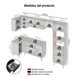 Combo Completo de Cocina Esquinera 385 cm Negro Nice Madesa 04