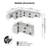 Combo Completo de Cocina Esquinera Flotante 405 cm Negro Nice Madesa 01