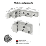 Combo completo de Cocina Esquinera Flotante 405cm Gris Nice Madesa 03