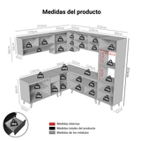 Combo Completo de Cocina Esquinera 445 cm Negro Nice Madesa 02