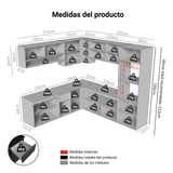 Combo Completo de Cocina Esquinera 445 cm Flotante Negro Nice Madesa 03