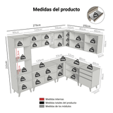 Combo completo de Cocina esquinera 465 cm Crema Nice 01