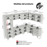 Combo completo de Cocina Esquinero 465 cm Negro Nice Madesa 01