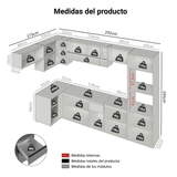 Combo completo de Cocina Esquinera Flotante 465cm Gris Nice Madesa 03