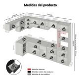 Combo completo de Cocina Esquinero Flotante 465 cm Negro Nice Madesa 03