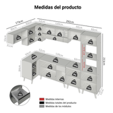 Combo completo de Cocina Esquinera 465cm Gris Nice Madesa 05