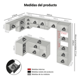 Combo Completo de Cocina Esquinera Flotante 465 cm Negro Nice Madesa 06