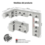 Combo completo de Cocina Esquinera Flotante 465cm Gris Nice Madesa 07