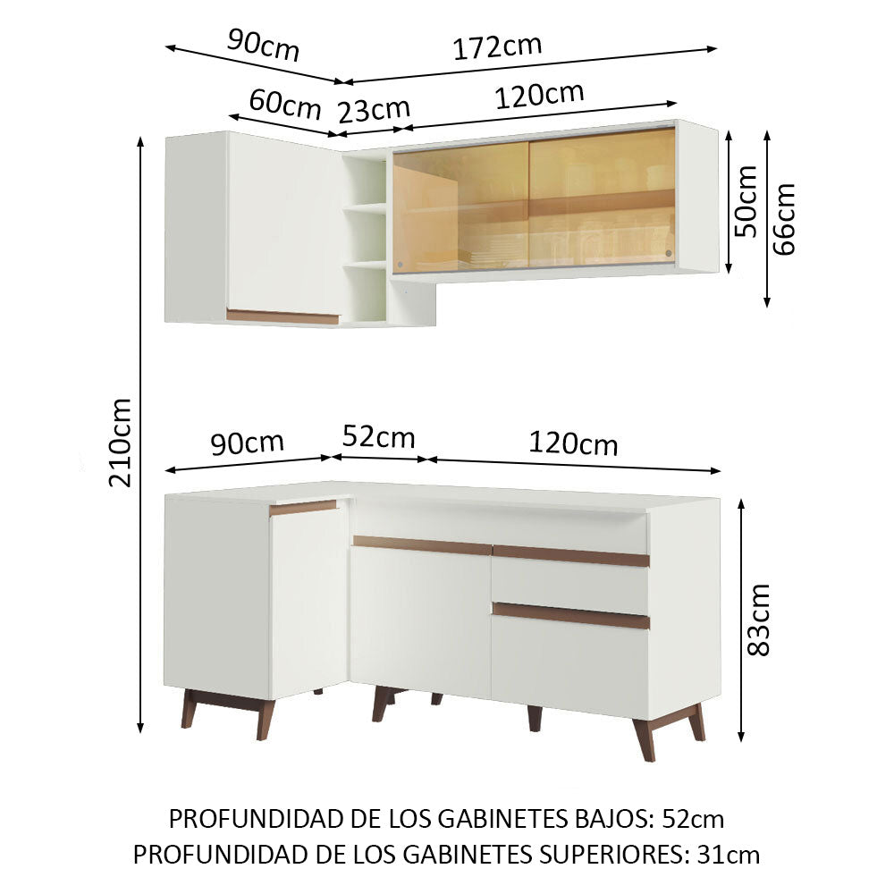 Combo completo de Cocina Esquinera 262 cm Reims Blanco 01