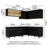 Combo completo de Cocina Esquinera 382 cm Reims Negro 01