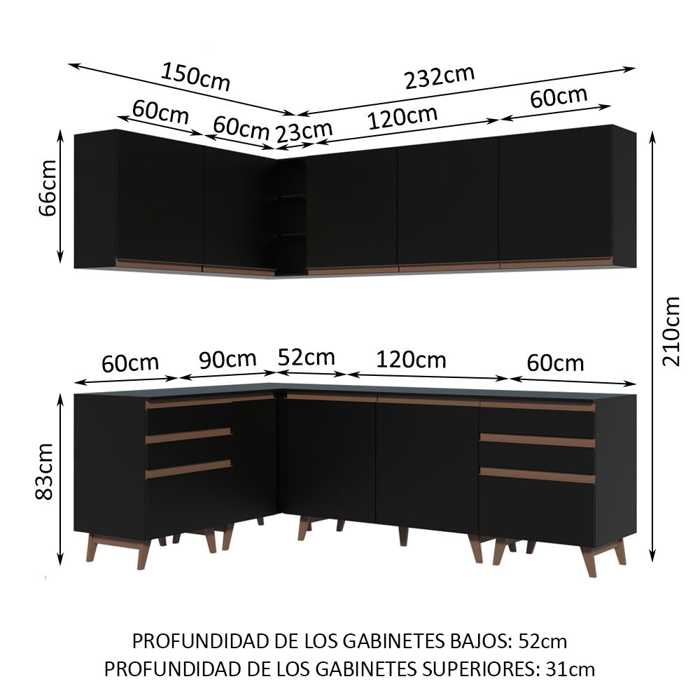 Combo completo de Cocina Esquinera Madesa Reims 382cm NN 02