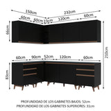 Combo completo de Cocina Esquinera Madesa Reims 382cm NN 02