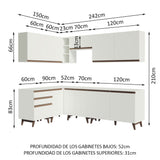 Combo completo de Cocina Esquinera 392cm Blanco Reims 02