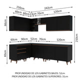 Combo completo de Cocina Esquinera Madesa Reims 392cm NN