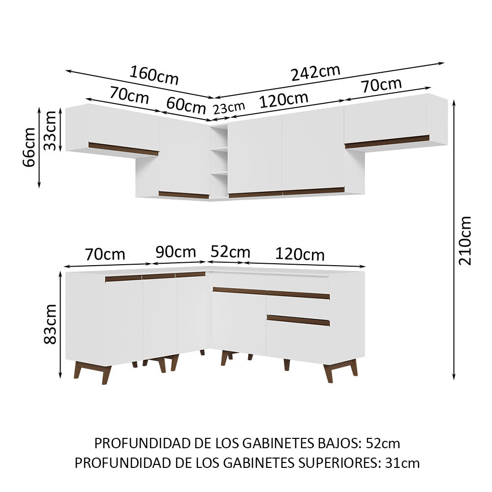 Combo completo de Cocina Esquinera Madesa Reims 402cm BB 03
