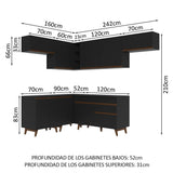 Combo completo de Cocina Esquinera 402 cm Reims Negro 03
