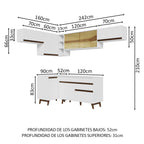 Combo completo de Cocina Esquinera 402 cm 8 Puertas 1 Cajón Blanco Reims Madesa