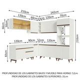 Combo completo de Cocina Esquinera Madesa Reims 452cm BB 01