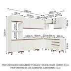 Combo completo de Cocina Esquinera 462 cm 13 Puertas 3 Cajones Blanco Reims Madesa