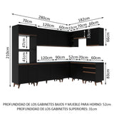 Combo completo de Cocina Esquinera Madesa Reims 462cm NN