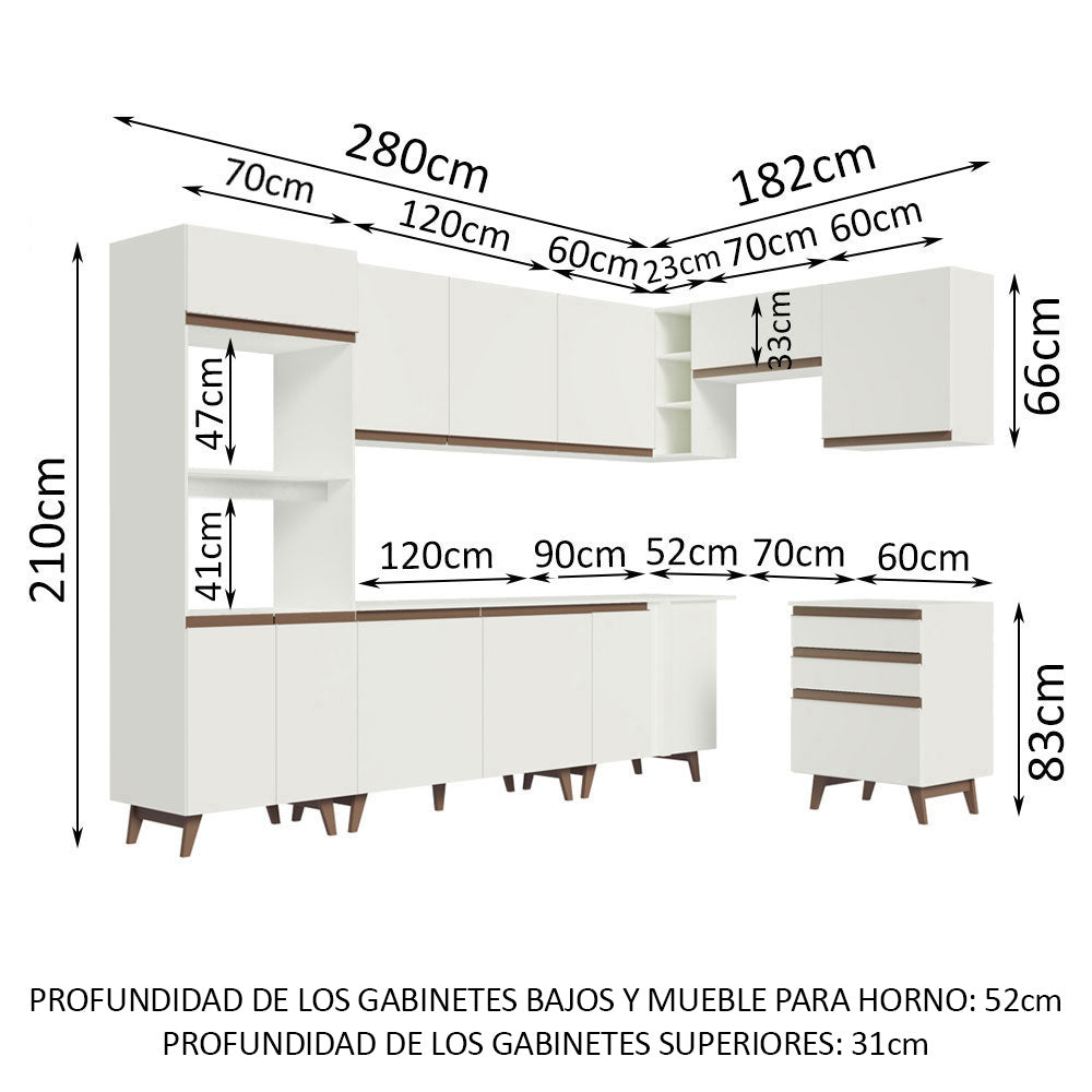 Combo completo de Cocina Esquinera Madesa Reims 462cm BB 02