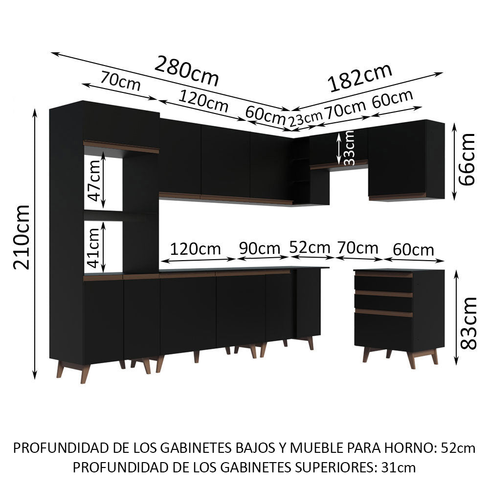 Combo completo de Cocina Esquinera Madesa Reims 462cm NN 02