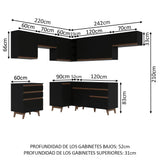 Combo completo de Cocina Esquinera Madesa Reims 462cm NN 03