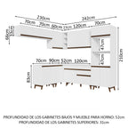 Combo completo de Cocina Esquinera 472 cm 13 Puertas 1 Cajón Blanco Reims Madesa
