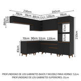 Combo completo de Cocina Esquinera 472cm Reims Negro 01