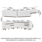 Combo completo de Cocina Esquinera 512 cm 12 Puertas 4 Cajones Blanco Reims Madesa