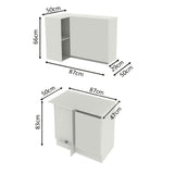 Kit Cocina Esquinera 100% MDF 2 Puertas y Nicho Blanco Smart Madesa