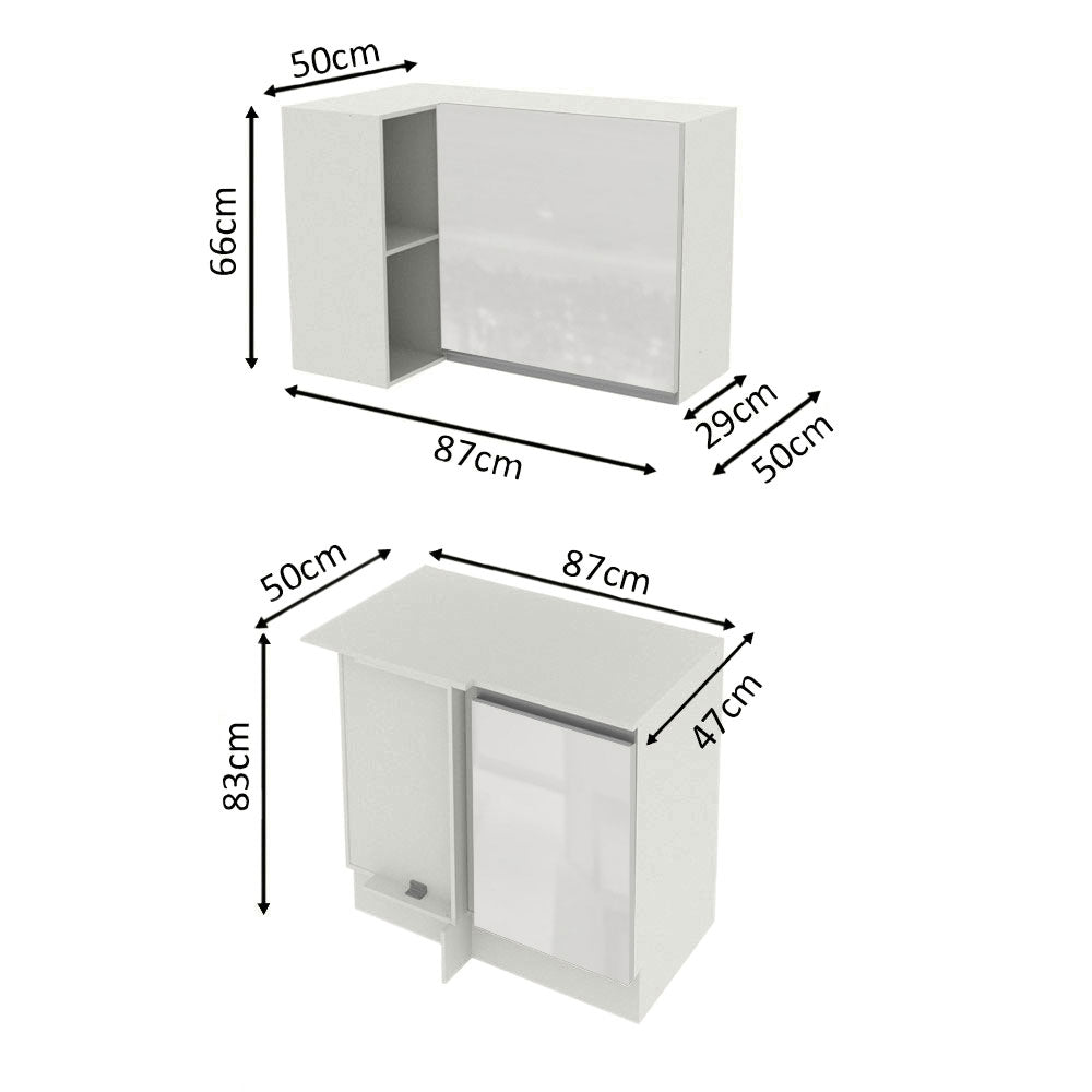 Combo de rincón Madesa Smart 100% MDF 2 Puertas y Nicho Puertas Blanco Brillante
