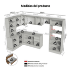 Combo completo de Cocina Esquinera 447 cm 100% MDF Blanco/Marrón/Crema Smart Madesa