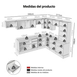 Combo completo de Cocina Esquinero 507 cm Blanco Smart 100% MDF Madesa 01