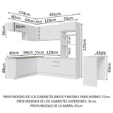 Combo Completo de Cocina Esquinera 489 cm Blanco Stella Madesa