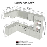 Combo Completo de Cocina Esquinera 499 cm Blanco Stella Madesa 02