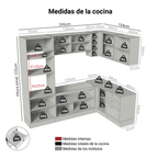 Combo completo de Cocina Esquinera 399 cm 10 Puertas 3 Cajones Sin Mesada Marrón/Blanco Vik Madesa